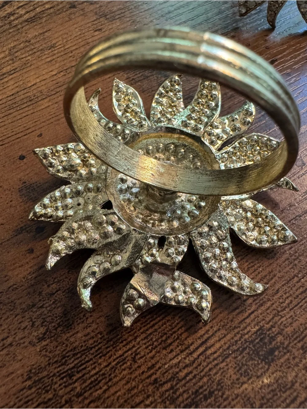 Tahari Home Sunflower Rhinestone Napkin Rings, Unboxed, Fall Thanksgiving